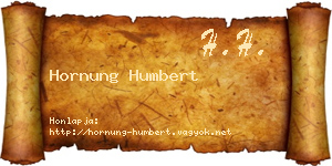Hornung Humbert névjegykártya